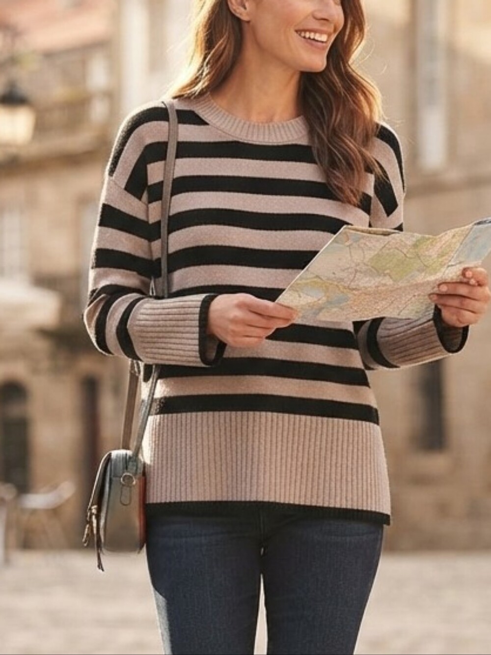 Philosophy Striped Crewneck Sweater Soft Knit Size Small